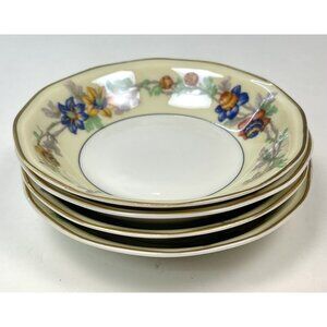 4x Theodore Haviland Limoges 1925-36 Miami Floral Porcelain 5" Dessert BOWLS